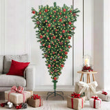 Vidaxl understeboven kunstkerstboom met ballen set groen 180 cm pvc