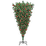 Vidaxl understeboven kunstkerstboom met ballen set groen 180 cm pvc