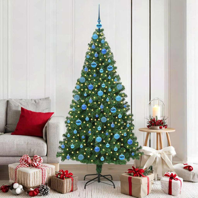 Vidaxl ondersteboven kunstkerstboom met ballenset groen 180 cm pvc