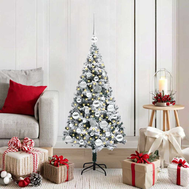 Vidaxl kunstkerstboom met 150 led wit 120 cm pvc en staal en kunststof