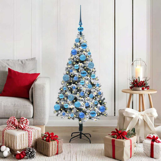 Vidaxl kunstkerstboom met 150 led wit 120 cm pvc en staal en kunststof