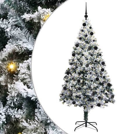 Vidaxl kunstkerstboom wit 210 cm pvc en staal en kunststof