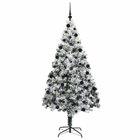 Vidaxl kunstkerstboom wit 210 cm pvc en staal en kunststof