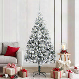 Vidaxl kunstkerstboom wit 210 cm pvc en staal en kunststof