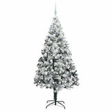 Vidaxl kunstkerstboom wit 210 cm pvc en staal en kunststof