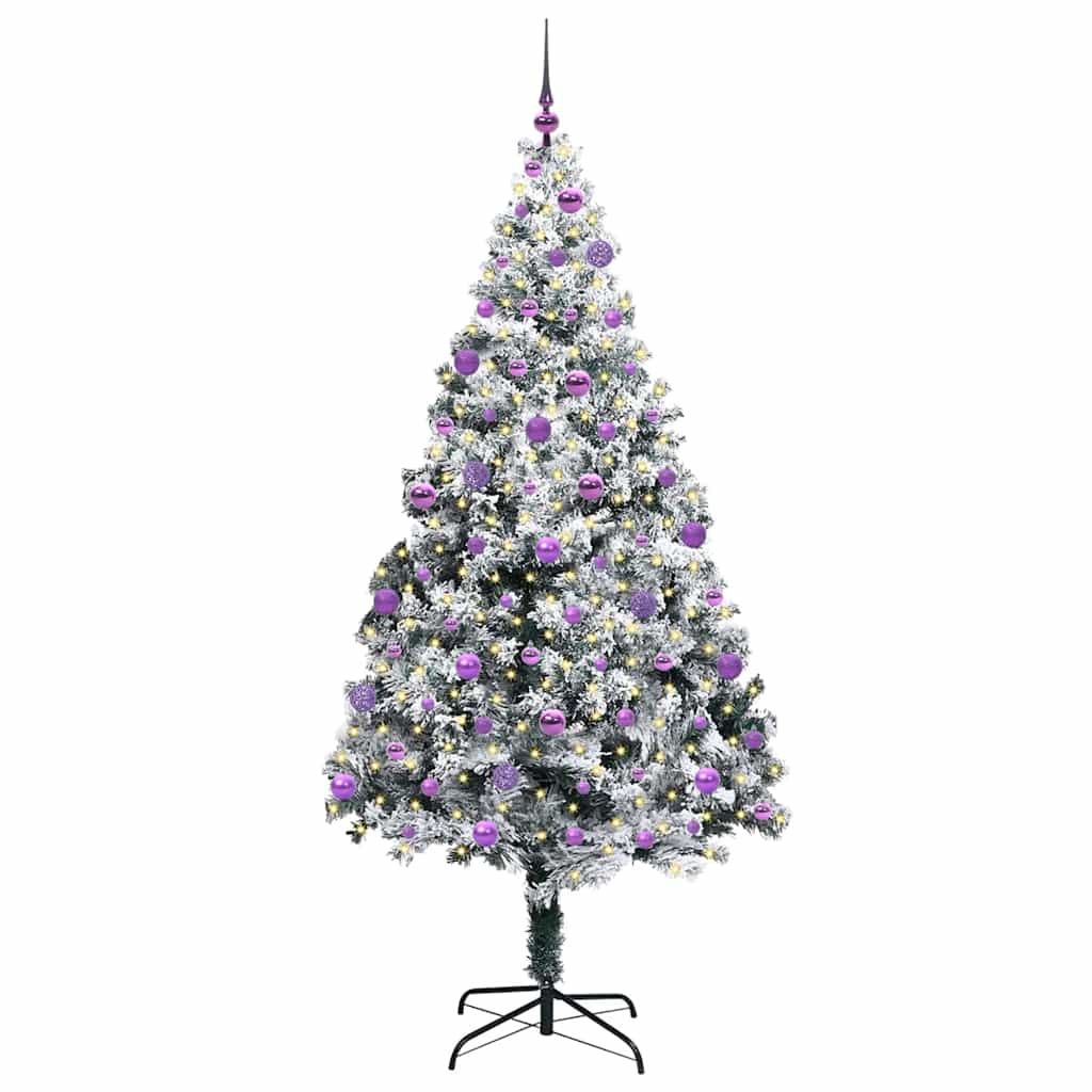 Vidaxl kunstkerstboom wit 210 cm pvc en staal en kunststof