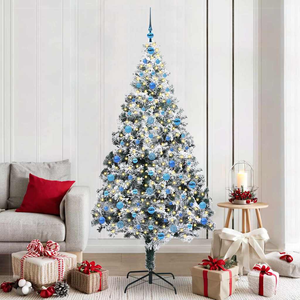 Vidaxl kunstkerstboom wit 210 cm pvc en staal en kunststof