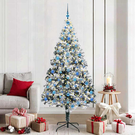 Vidaxl kunstkerstboom wit 210 cm pvc en staal en kunststof