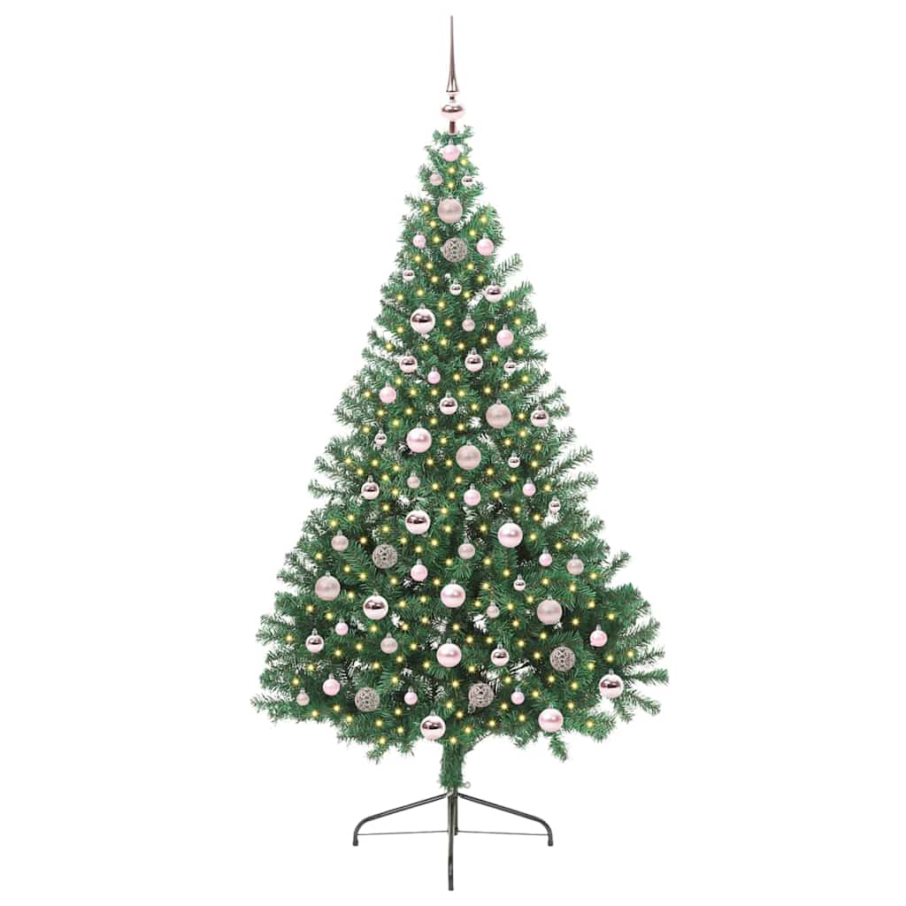 Vidaxl kunstmatig voorverlicht kerstboom met 300 led groen 210 cm pvc