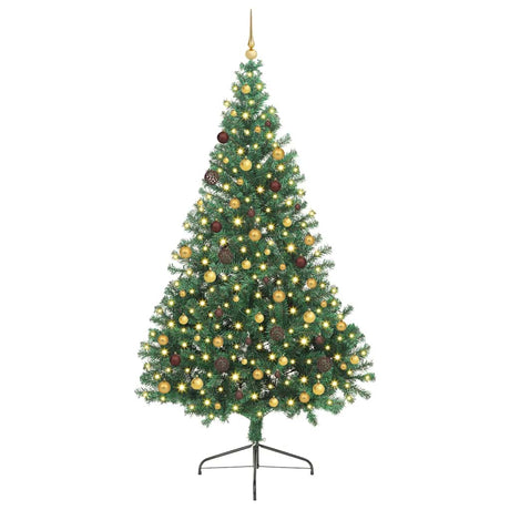Vidaxl kunstmatig voorverlicht kerstboom met 300 led groen 240 cm pvc