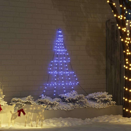 Vidaxl led kerstboom met grondspiesjes blauw 182 cm metaal