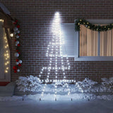 Vidaxl led kerstboom met grondspiesjes koudwit 306 cm metaal