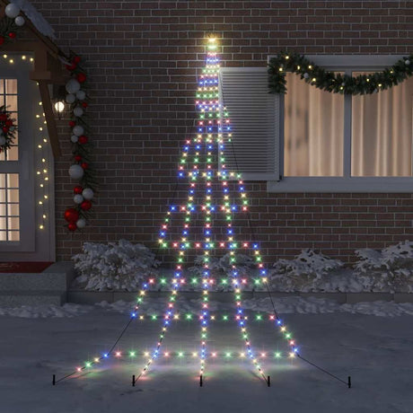Vidaxl led kerstboom met grondspiesjes meerkleurig 511 cm metaal
