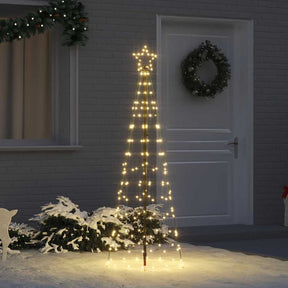 Vidaxl led kerstboom 250 cm 390 led's warmwit staal warmwit