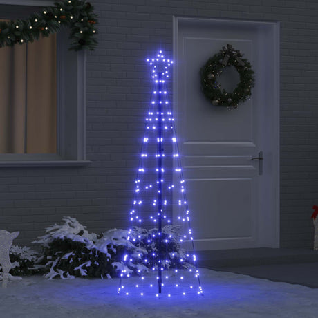 Vidaxl led kerstboom ekenas 250 cm 390 led's blauw staal blauw
