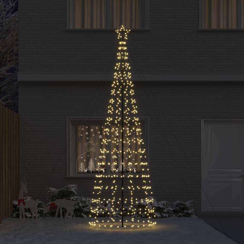 Vidaxl led kerstboom ekenas 400 cm 800 led's warmwit staal goud