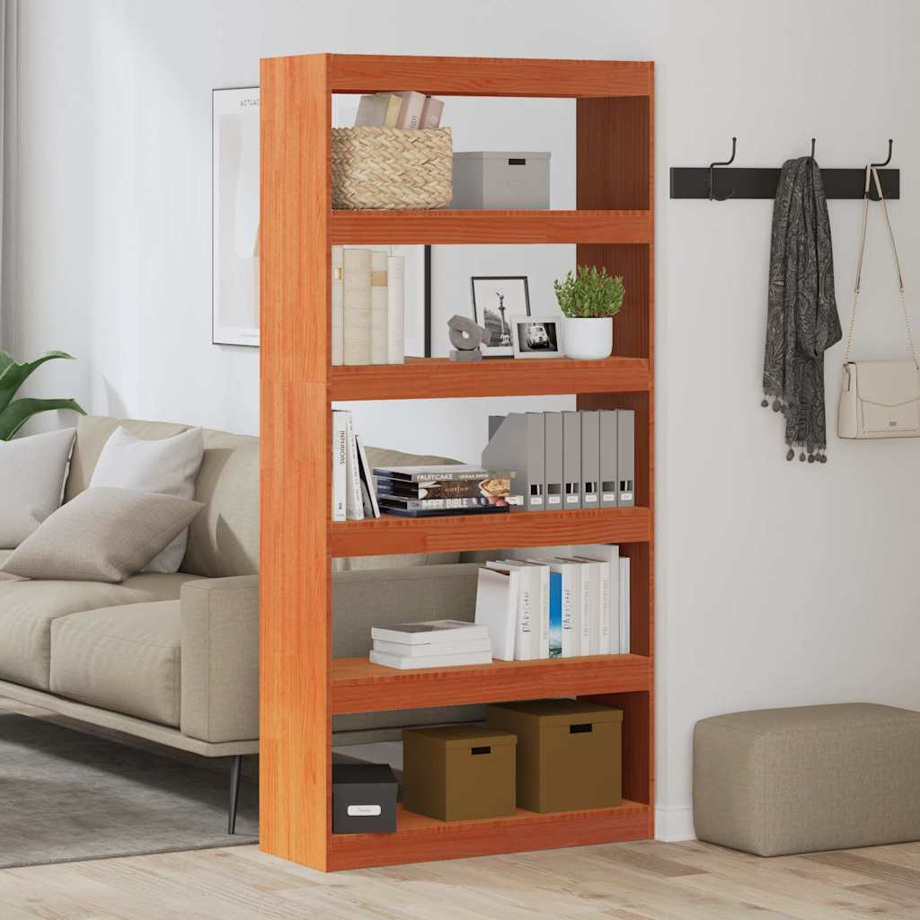 Vidaxl boekenkast wasbruin 80 x 30 x 167,5 cm massief grenenhout