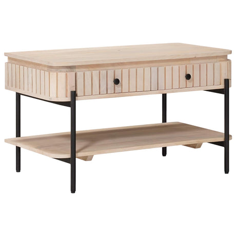 Vidaxl handgemaakte koffietafel wit 85 x 45 x 50 cm massief mango hout