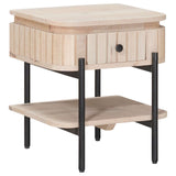 Vidaxl handgemaakt nachtkastje wit 40 x 35 x 45 cm massief mango hout