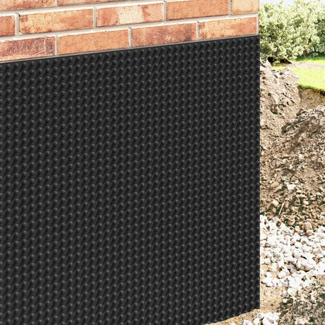 Vidaxl gewelfde drainageplaat zwart 0,5 x 20 m hdpe