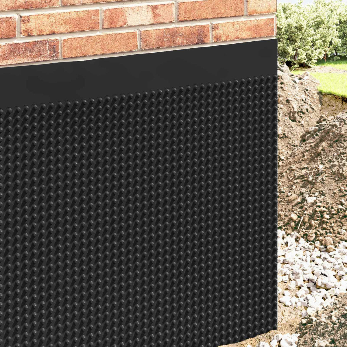 Vidaxl gewelfde drainageplaat 2 st zwart 0,5 x 20 m hdpe