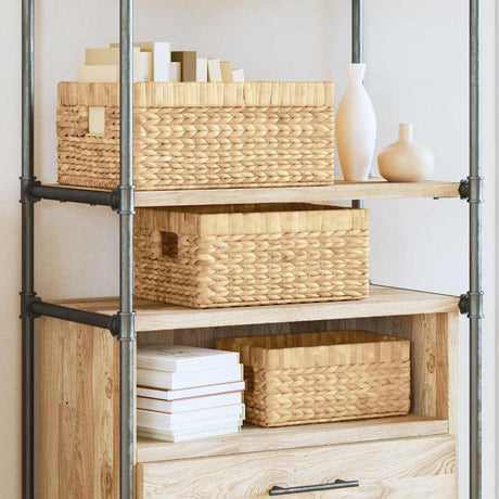 Vidaxl opslagmanden 3 st waterhyacint 40 x 30 x 18 cm naturel