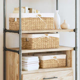 Vidaxl opslagmanden 3 st waterhyacint 40 x 30 x 18 cm naturel