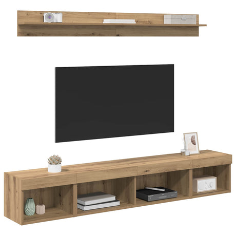 Vidaxl tv wandkast set 5 st artisan eiken bewerkt hout