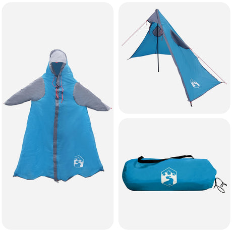 Vidaxl 2-in-1 regen poncho met kap 262 x 126 x 130 cm blauw