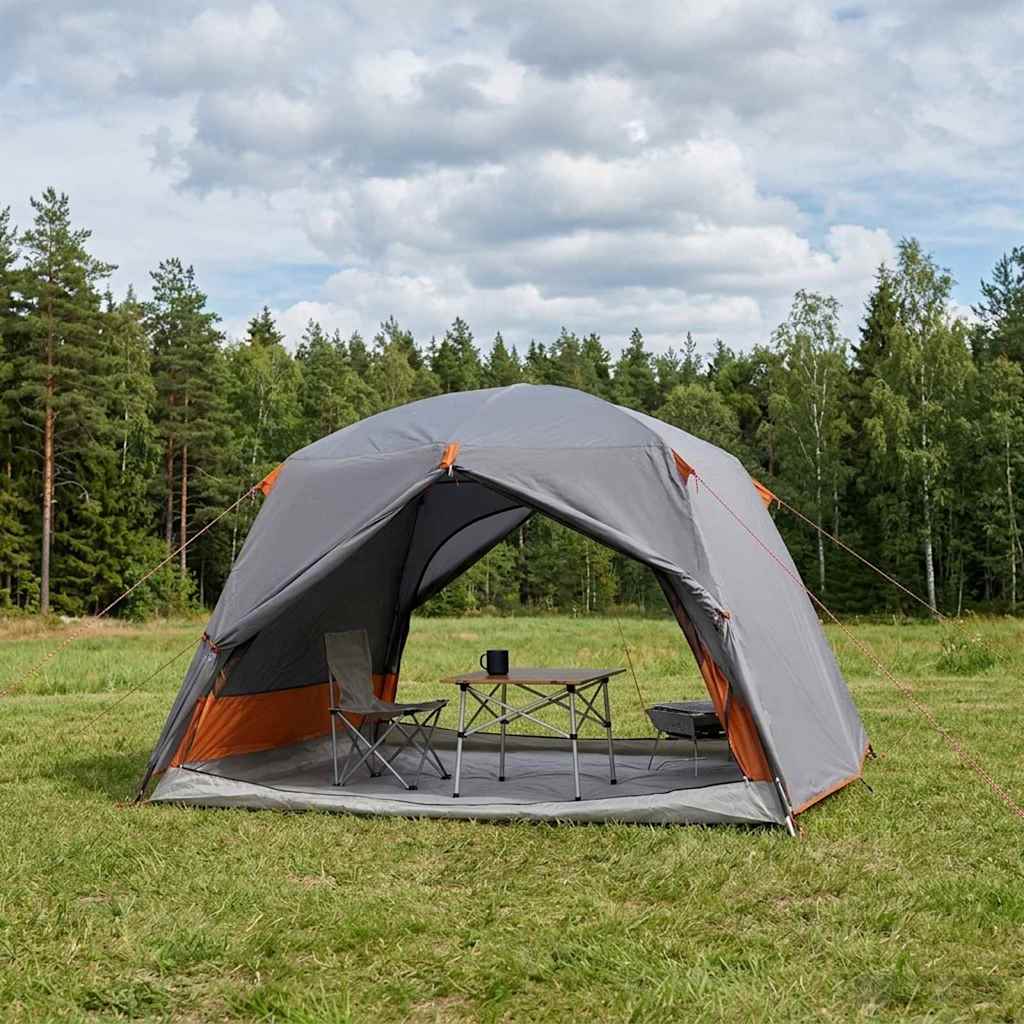 Vidaxl backpacking tent 2-persoons grijs en oranje