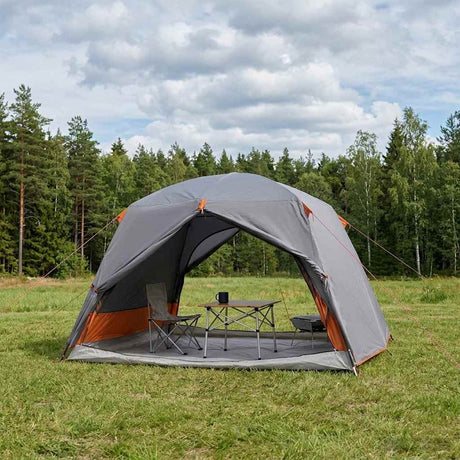 Vidaxl backpacking tent 2-persoons grijs en oranje