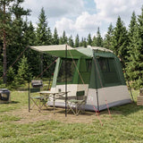 Vidaxl partytent 4-persoons groen 185t polyester met pu coating