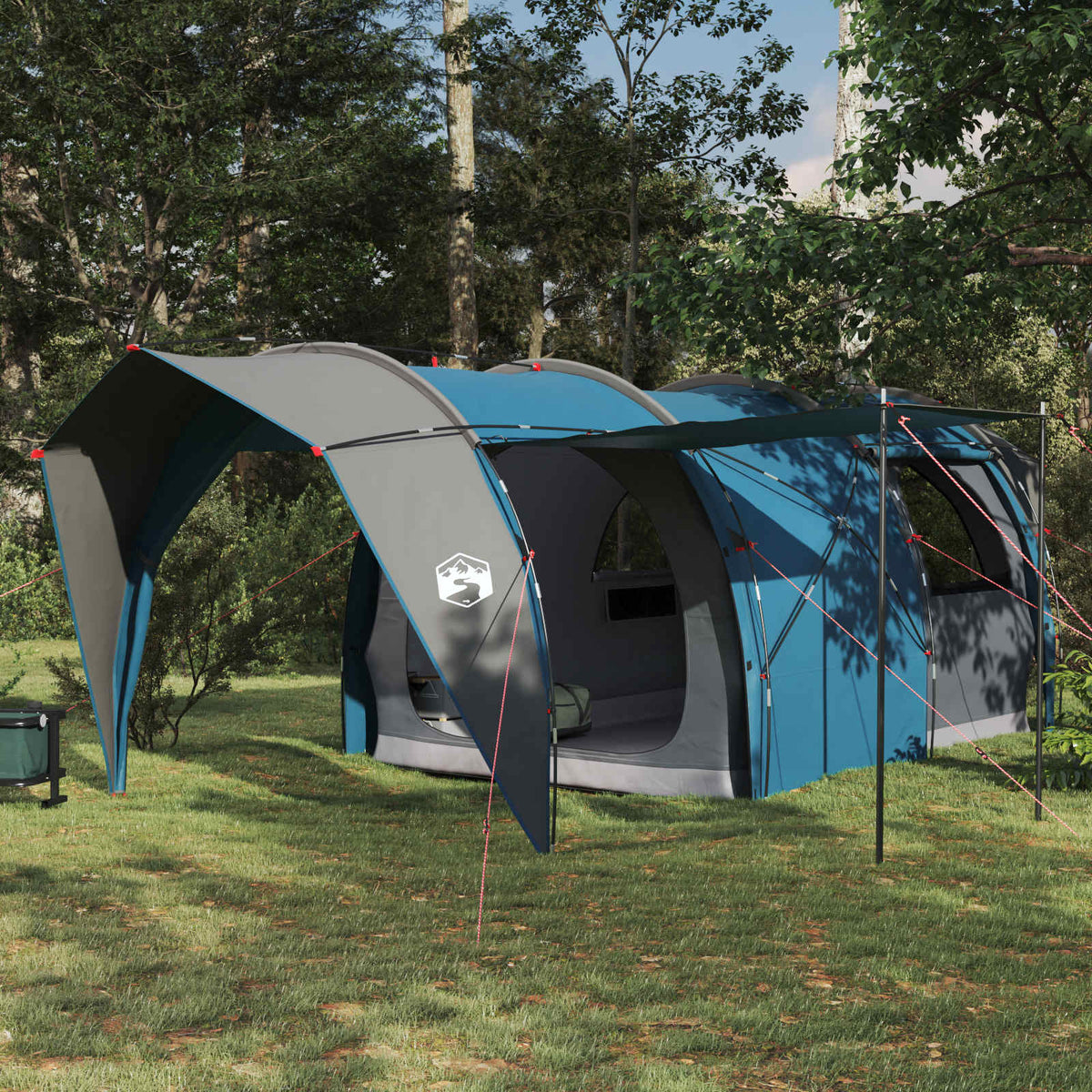 Vidaxl tunneltent 6-persoons blauw 185t polyester met pu coating