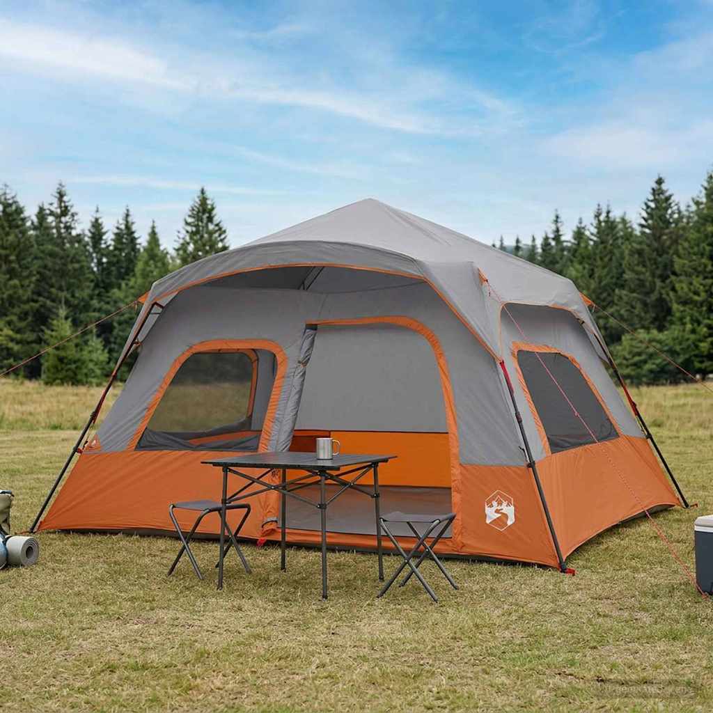 Vidaxl directe tent grijs en oranje 340 x 280 x 190 cm