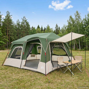 Vidaxl directe tent 8-persoons groen 185t polyester met pu coating