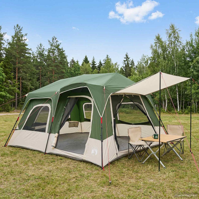 Vidaxl directe tent 8-persoons groen 185t polyester met pu coating
