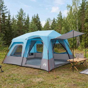 Vidaxl directe tent 8-persoons blauw 185t polyester met pu coating