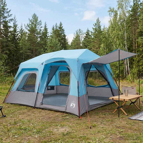 Vidaxl directe tent 8-persoons blauw 185t polyester met pu coating