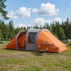 Vidaxl directe tent grijs en oranje 524 x 232 x 192 cm