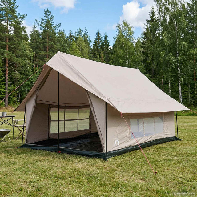 Vidaxl huisje tent crèmekleurig 340 x 246 x 210 cm polykatoen