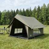 Vidaxl huisje tent legergroen 340 x 246 x 210 cm polykatoen