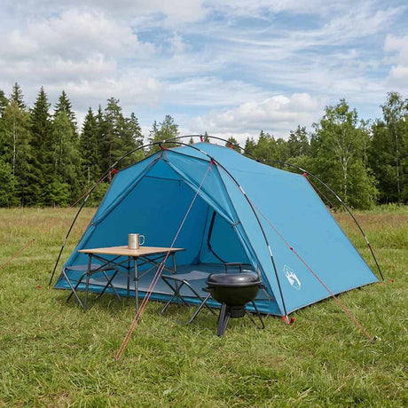 Vidaxl tunneltent 4-persoons blauw 185t polyester met pu coating