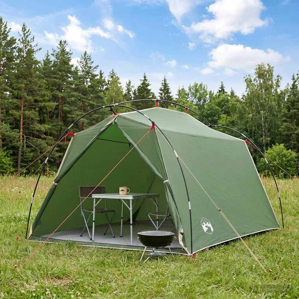 Vidaxl tunneltent 2-persoons groen 185t polyester met pu coating