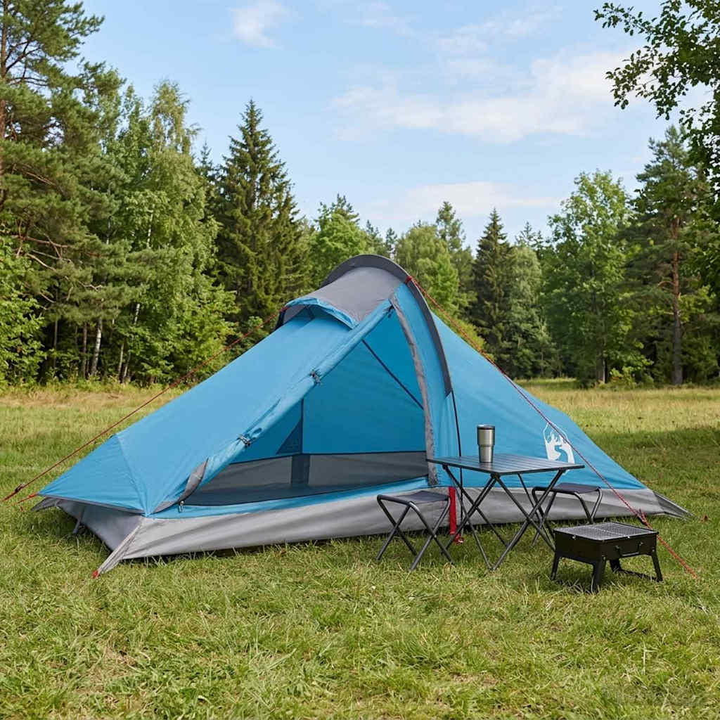 Vidaxl backpacking tent 4-persoons blauw 185t polyester met pu coating