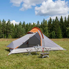 Vidaxl backpacking tent 4-persoons grijs en oranje