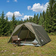 Vidaxl tunneltent 4-persoons olijfgroen 185t polyester met pu coating