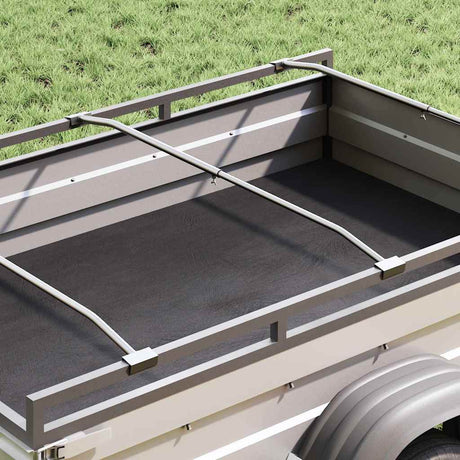 Vidaxl zeildoekbevestiging voor aanhangwagens 2 zilver 102-155 cm