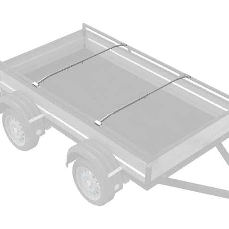 Vidaxl zeildoekbevestiging voor aanhangwagens 2 zilver 102-155 cm