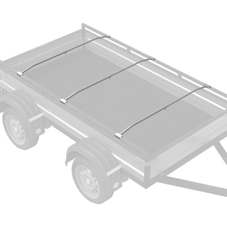 Vidaxl zeildoekbevestiging voor aanhangwagens 3 zilver 136-218 cm