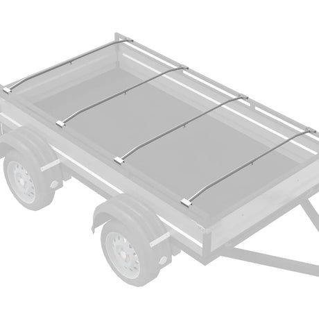 Vidaxl zeildoekbevestiging voor aanhangwagens 4 zilver 136-218 cm
